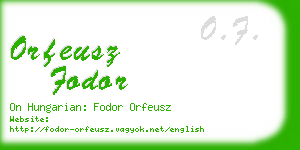 orfeusz fodor business card